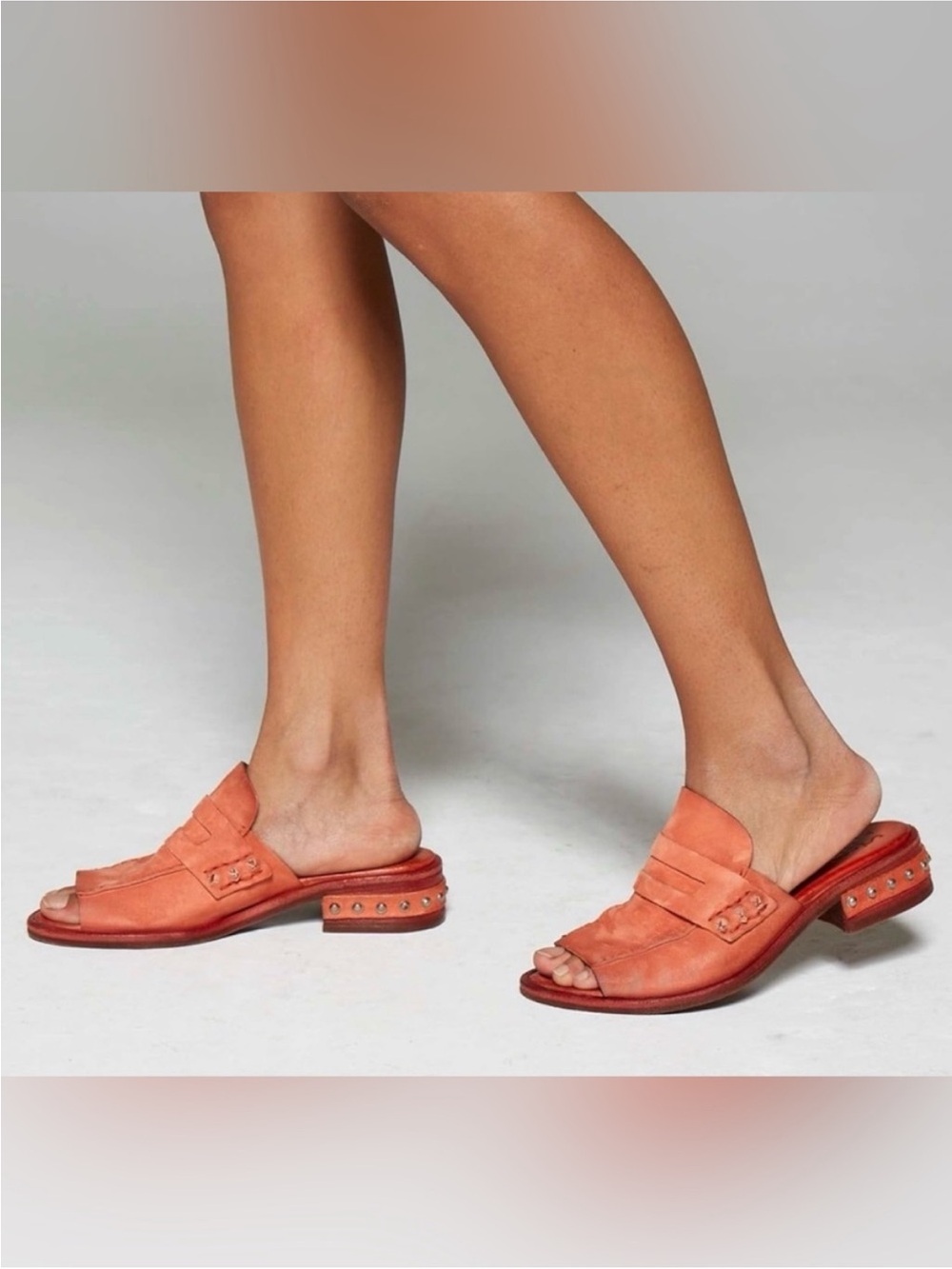 A.S.98 Women's Gino Orange Slide Sandals 40